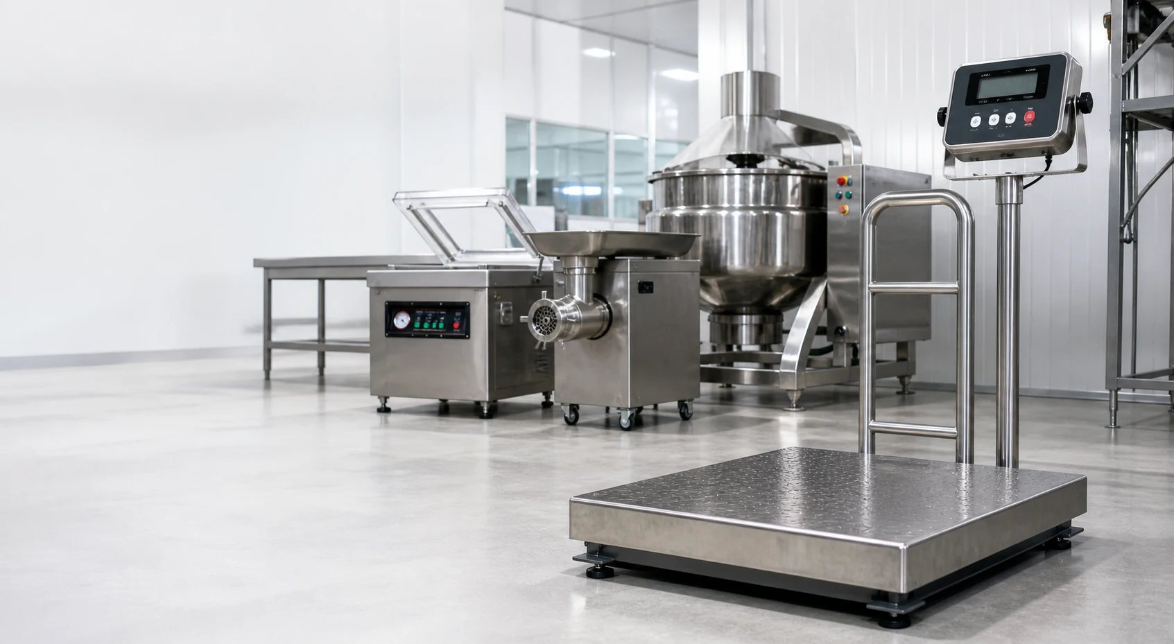 Bascula industrial y maquinaria para procesamiento de alimentos